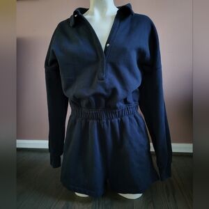 Abercrombie & Fitch Dark Blue Long Sleeve Romper